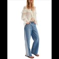 thumbnail image 2 of Blusa Playera con Volantes y Cuello en V Transparente de con Ribete de Encaje y Larga con Lazo Frontal para Mujer Cremoso L, 2 of 10