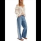 thumbnail image 2 of Blusa Playera con Volantes y Cuello en V Transparente de con Ribete de Encaje y Larga con Lazo Frontal para Mujer Cremoso M, 2 of 10