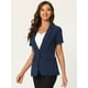thumbnail image 2 of Chaqueta de traje de oficina con 1 botón y manga corta para mujer Azul Oscuro XS, 2 of 5