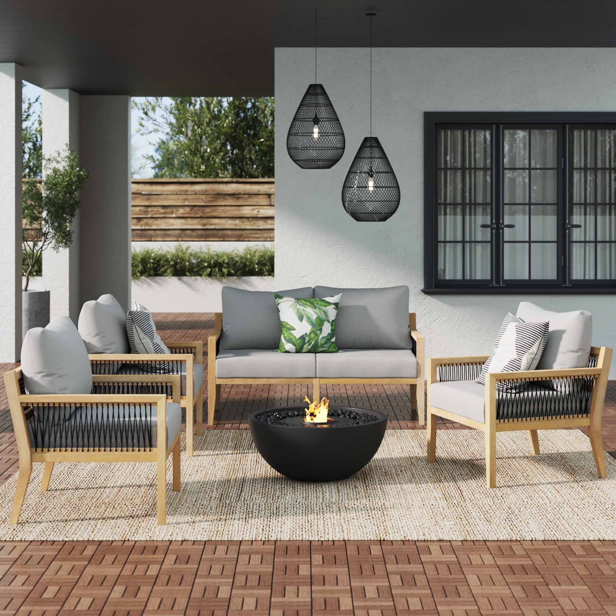 Nathan James Freya Bohemian 4-Piece Outdoor Patio Furniture Set