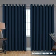 thumbnail image 1 of H.Versailtex Ultra Blackout Wider Curtains, Extra Long And Wide Thermal Insulated Large Window Panels (100"W X 108"L) / Premium Room Divider (9' Tall By 8.5' Wide - Navy Blue), 1 of 7