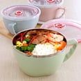 thumbnail image 5 of Milisten Stainless Steel Noodle Bowl with Handle and Lid Soup Bowls Food Insulation Container (Blue, Random Lid Color), 5 of 5