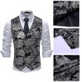 thumbnail image 4 of Men's Paisley Floral Jacquard Wedding Party Formal Vest, 4 of 5