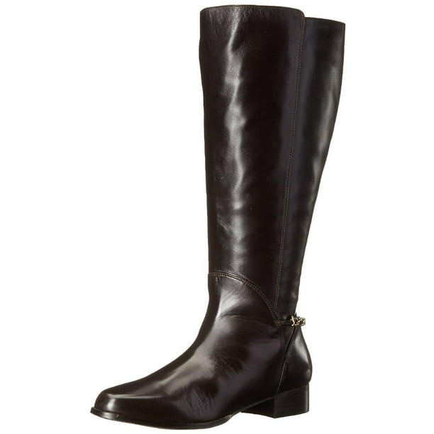 Rose Petals Rose Petals Women's Adina Brown Wide Calf Riding Boots