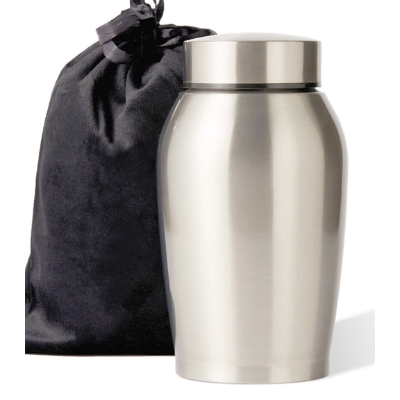 Up to 90lbs Medium Decorative Urn for Pet Cremation Urns for Human Ashes Female Child Silver Stainless Steel