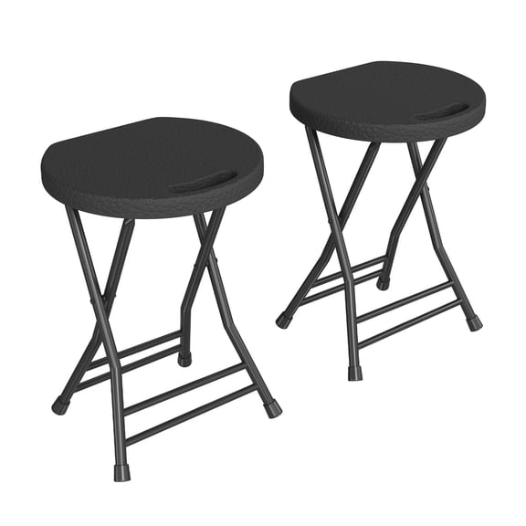 Gaderth Folding Stool, Backless 18-Inch Stool, Portable with Handle, Foldable Bar Stool, Compact Foldable Stool, Anti-Slip Feet, 600Lbs Capacity