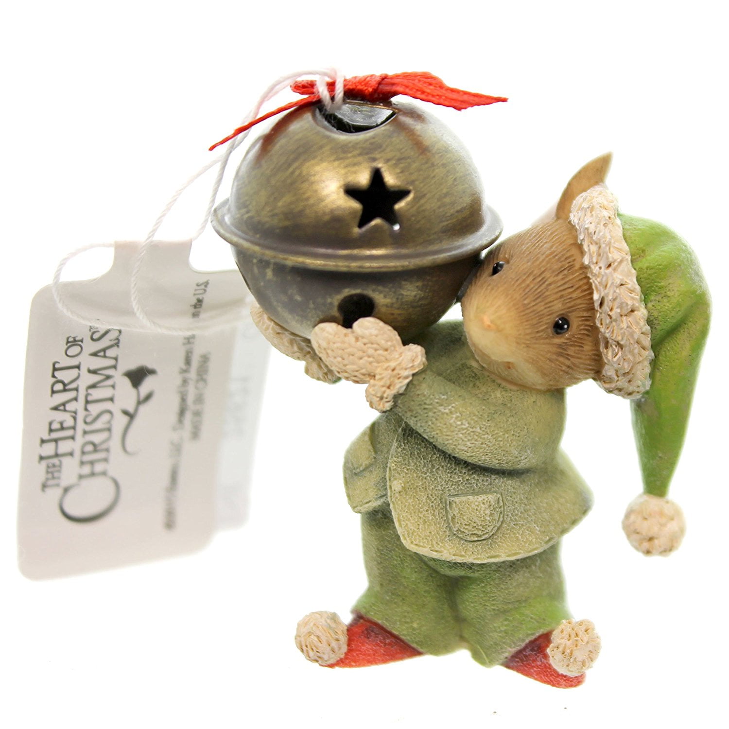 Heart of Christmas Mouse with Jingle Bell Figurine, 1.97Inch, Enesco