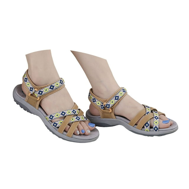 IUJSOY Sandales de Randonnée pour Femmes Chaussures de Marche Confort Ajustables Été Plage Légères Chaussures d'Eau