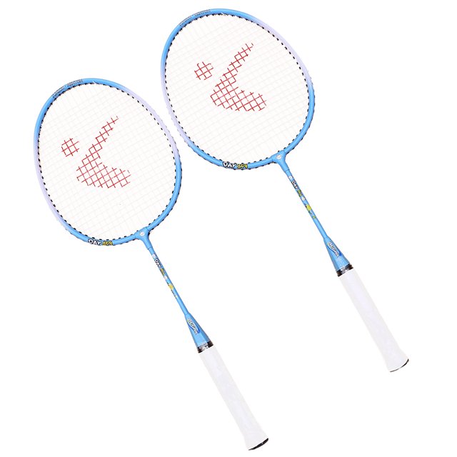 Mobutofu 1 Pair Kids Badminton Racket Set Aluminum Alloy Blue Training Equipment for Beginners