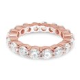 thumbnail image 2 of Eternity Moissanite Ring, 5cttw D Color Lab Created Diamond 14K Rose Gold Over Sterling Silver Eternity Wedding Band Ring for Women-7, 2 of 6