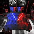 thumbnail image 2 of Erosebridal Galaxy Lightsaber Bedding Full Size, Modern Rectangle Bed in a Bag Full size, Futuristic Decor, Reversible 7pcs, 2 of 5