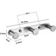 thumbnail image 5 of Toallero de pared de acero inoxidable 304 para puertas de baño y cocina (3 ganchos, cepillado), 5 of 5