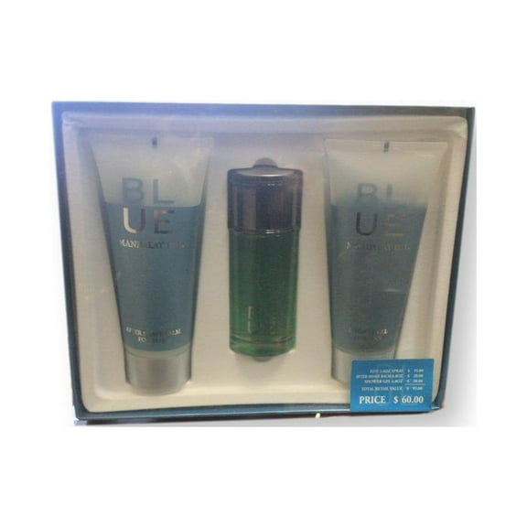BLUE Mandalay Bay 3.4 edt 6.8 aftershave 6.8 gel Mens Set NIB