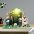 thumbnail image 4 of Pascua pintado estatua escultura de adoración figurita de Natividad Navidad Sagrada Familia para estante decoración  LED Yotijar  estatuilla de nacimiento de jesús, 4 of 10