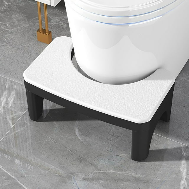Meitianfacai Squatting Toilet Stool Poop Stool, Toilet Stool Squatting Poop Stool Bathroom Potty Step Stool Toilet Assistance Steps Step Stool Fits All Toilets Detachable Stackable,White