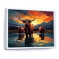 thumbnail image 2 of Designart "Expressive Yaks On The Horizon II" Yaks Floater Framed Wall Art Living Room, 2 of 5