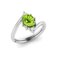 thumbnail image 2 of Certified Natural 15.25 Ratti 14.00 Carat Peridot Gemstone Silver Plated Adjustable Ring for Men and Women's, 2 of 3