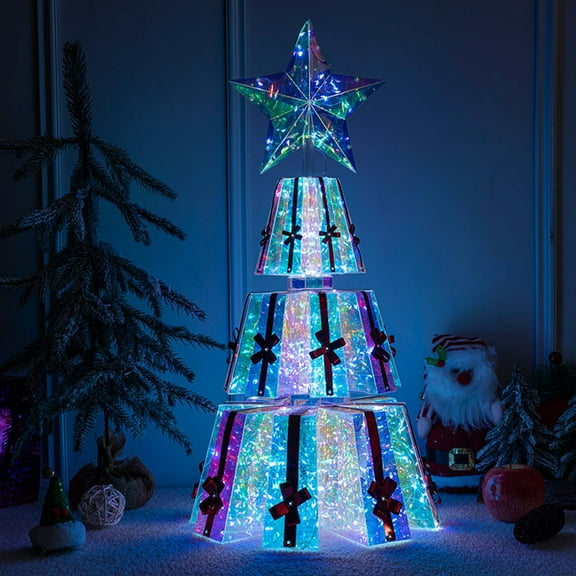 Gcvizuso Christmas Lights, String Lights, 2024 Colorful Christmas Tree Gift Festival Party Decorative Light Nightlight Ornament