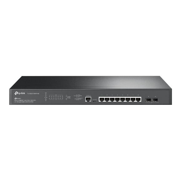 TP-Link JetStream TL-SG3210XHP-M2 - V1 - switch - managed - 8 x 10/100/1000 + 2 x SFP+ - Montable en Rack - PoE+ (240 W)