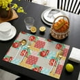 thumbnail image 3 of Pioneer Flower Floral Print Pattern Summer Placemats Table Placemats Set Of 6-Linen Kitchen Washable Placemats Table Mats 12x18 Inch Non-Slip Heat Resistant, 3 of 5
