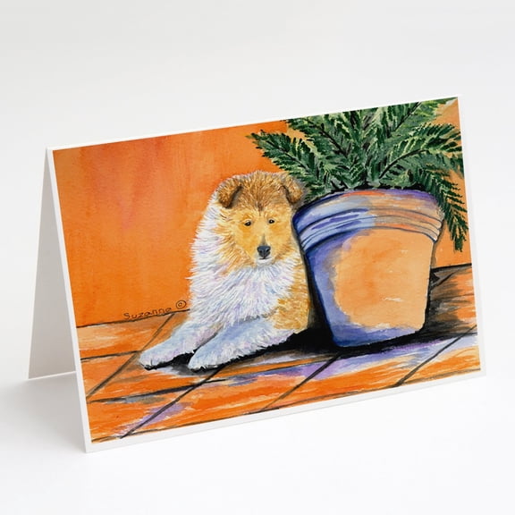 Sheltie Greeting Cards and Envelopes Pack of 8