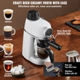 thumbnail image 4 of KFFKFF Coffee Machine, 3.5 Bar Brew Strength with Milk Steaming Arm, 4-Cup Espresso/Coffee Maker with Temperature Dial & Detachable Water Reservoir for Latte and Cappuccino, 4 of 9
