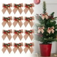 thumbnail image 1 of 12 Pack Nœuds d'Arbre en Lin à Carreaux Rouges et Verts pour Noël Couronne Nœud pour Guirlande d'Arbre Artisanat Couronne d'Emballage Décorations Suspendues de Noël, 1 of 9