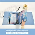 thumbnail image 5 of 2 Pack Pencil Bag 9.84x6.1 Inch 3-Ring Page Turning Folder Zipper Pencil Case Pencil Bag Page Turning File Bag Sakura Mount Fuji, 5 of 6