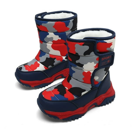

Kids Winter Snow Boots Waterproof Fleece Warm Anti-slip Lightweight Sport Shoes Boys Girls