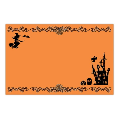 DB Party Studio Paper Placemats Pack of 25 Halloween Parties Adult or Child Classic Spooky Haunted House Teen Kids Costume School Party Lunch Dinner Disposable Easy Cleanup 17