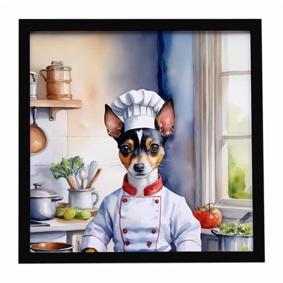 Carolines Treasures  8 x 8 in. Rat Terrier The Chef Framed Metal Print
