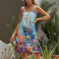 thumbnail image 3 of Underwater World Ship Coral Womens Summer Dresses Casual Sleeveless Tshirt Sundresses Vacation Beach Cover Up Dress, 3 of 8
