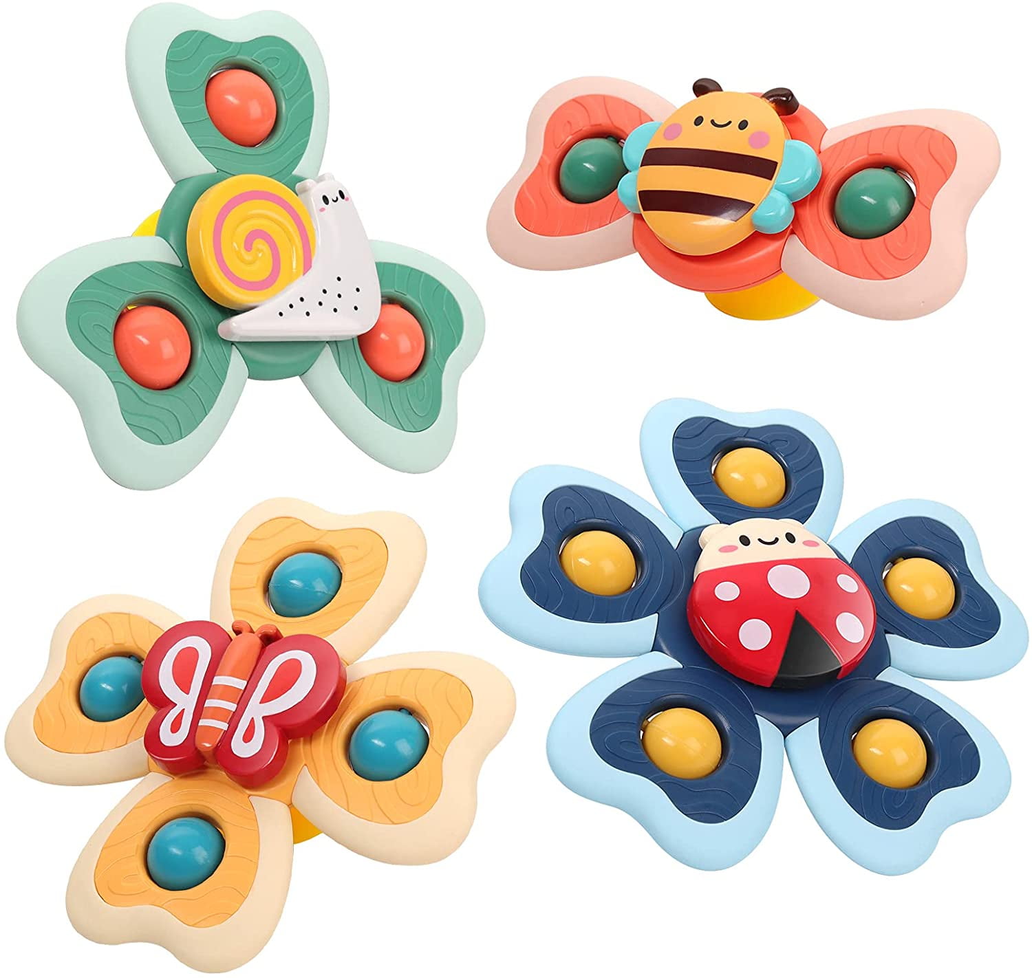 Cartoon Animal Rotating Suction Cups Toys 3Pcs eners Suction Cup Spinning Top Toys Stress Relief Frisbee Spinning Top Sensory Toys for Toddlers Kids Infants Age 1-3 