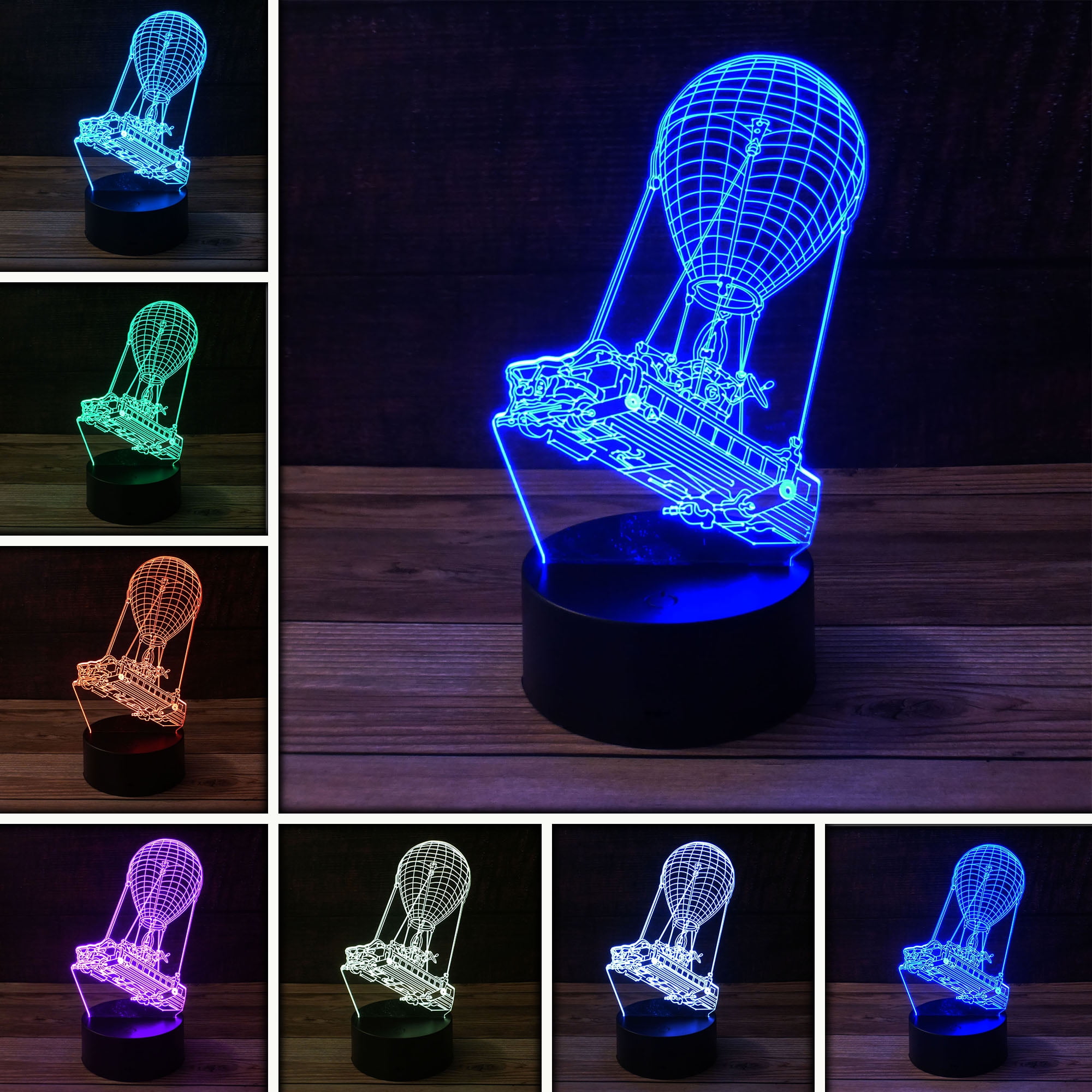 Car 3D Illusion LED Night Lamp 7 Colors USB Touch Switch Boys' Desk Light 