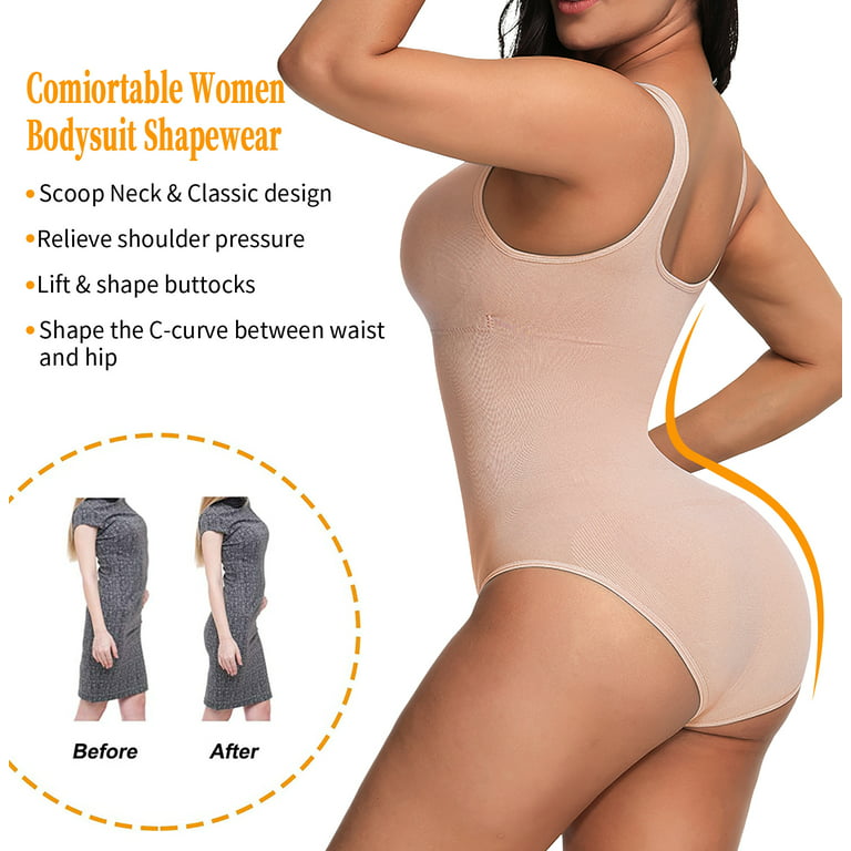 FITVALEN Women Shapewear Bodysuit Tummy Control Waist Trainer Vest Full  Body Shaper