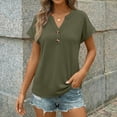 thumbnail image 6 of SUNBS Shirts for Women Short Sleeve Blouses V Neck Henley Dressy Casual Pullover Summer Tops Spring Fashion Trendy Cute Cloths, 6 of 10