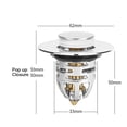 thumbnail image 2 of Waterproof Bathroom Sink Plug Stopper Wash Basin Core Bounce Up Drain Filter, 2 of 8