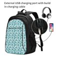 thumbnail image 2 of Disketp Teal turquoise shell Mochila de Viaje Estampada para Laptop con Puerto de Carga USB, Mochila Impermeable para Computadora – Regalo para Hombres y Mujeres, 2 of 7