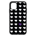 thumbnail image 1 of DistinctInk Custom SKIN / DECAL compatible with OtterBox Symmetry for iPhone 11 Pro (5.8" Screen) - Purple White Black Repeating Hearts, 1 of 5