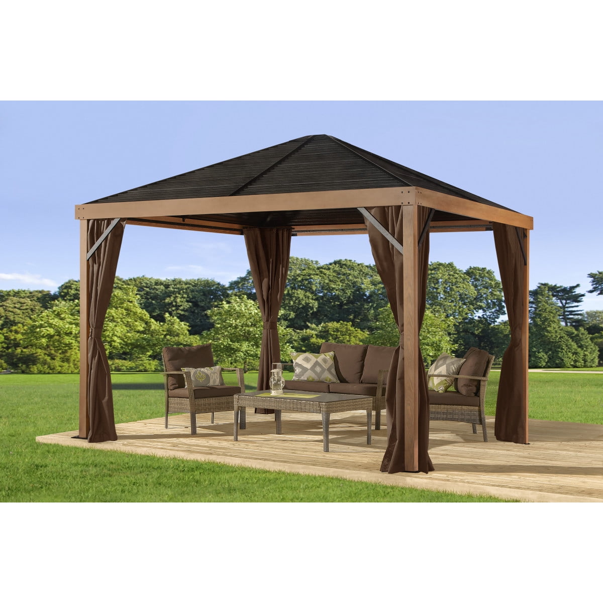 Sojag, rideaux bruns pour abri soleil Sanibel, 10 pi x 10 pi, polyester