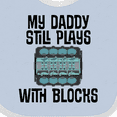 thumbnail image 4 of Inktastic Auto Mechanic Daddy Still Plays with Blocks Boys or Girls Baby Bib, 4 of 4