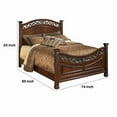 thumbnail image 2 of Benjara Aza Traditional Wood California King Bed-Leaf Carvings-Rich Cherry Brown, 2 of 5
