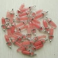 thumbnail image 3 of HOOUN 30pcs Natural Cherry Quartz Stone Hexagonal Pendulum Pendant Bead 35x8mm DIY, 3 of 3