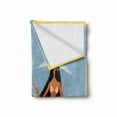 thumbnail image 2 of Aloha Soft Flannel Fleece Throw Blanket, Grungy Effect Vintage Design of an Island with Brunette Long Haired Hawaiian Lady, Cozy Plush for Indoor and Outdoor Use, 60" x 80", Multicolor, by Ambesonne, 2 of 6