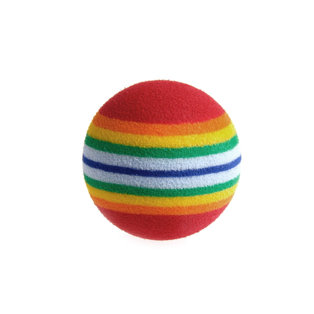 10 Pcs Colorful Pet Rainbow Foam Fetch Balls Training Interactive Dog Cat Toy 