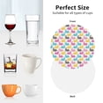 thumbnail image 6 of Lsque Colorful Rabbit Pattern 4" Drink Coasters Set of 4, PVC Leather Absorbent Coasters, Table Coaster Set Decorative Coffee Cup Coasters Housewarming Gift -Round Shape, 6 of 6