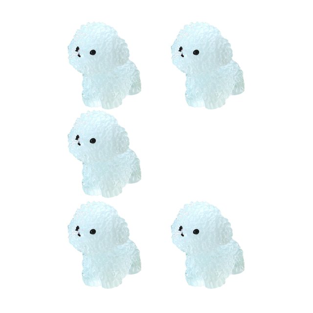 5 minifiguras luminosas de perro, estatua de cachorro que brilla en la oscuridad, adorno de mesa. Estilo B