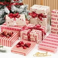 thumbnail image 3 of chalian Christmas Wrapping Paper 12 Sheets Folded 20 x 29 Inches for Kids Adults, 4 Gift Wrap Designs Including Merry Christmas, Snowflakes, Snowmen, Red Stripes, 3 of 15