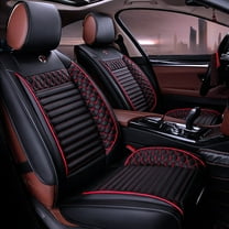 Leadwolf 2PCS Front Car Seat Covers for Genesis for G70 2017-Present 2 Seats Premium Leather Waterproof Auto Seat Protectors, Front Seat Cushions Black and Red