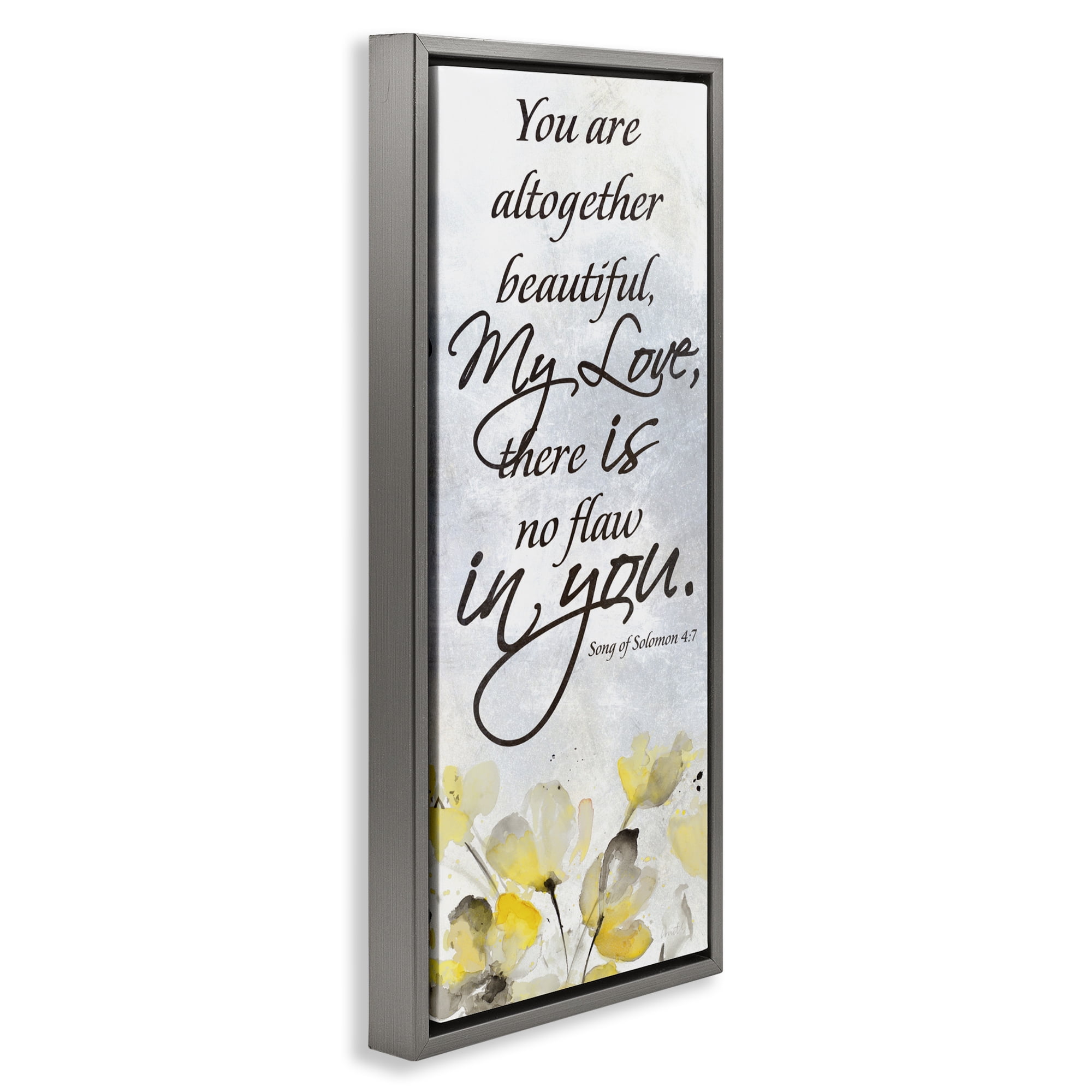 Stupell Industries There Is No Flaw In You Gray Framed Floater Canvas Wall Art, design by Lanie Loreth
